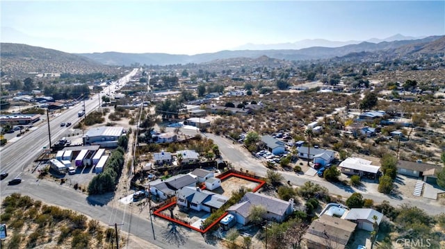 bird's eye view featuring a mountain view