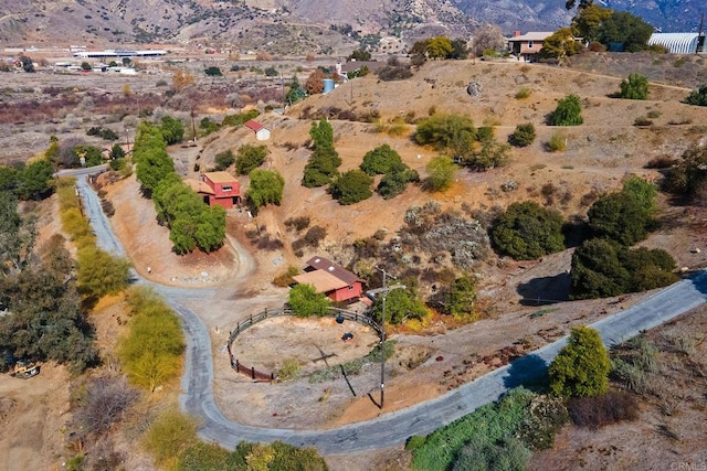 drone / aerial view with a mountain view