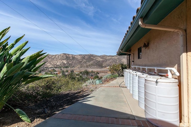 exterior space with a mountain view