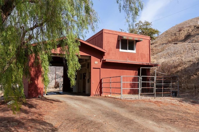 exterior space with an outdoor structure