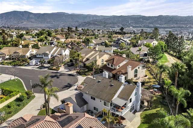 aerial view with a mountain view