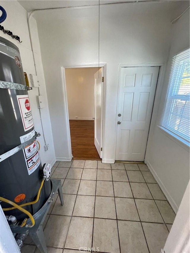 interior space featuring light tile patterned floors