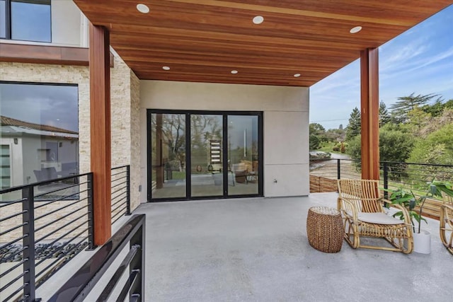 view of patio / terrace featuring a balcony