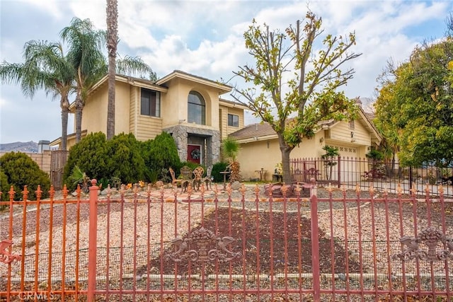 view of front of home with a garage