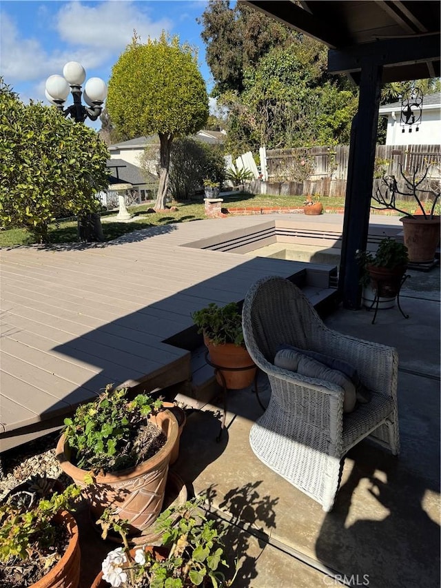 view of patio / terrace with a wooden deck