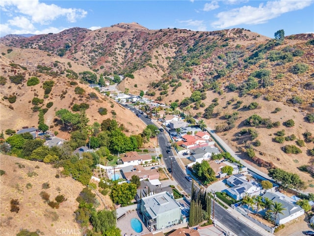 aerial view featuring a mountain view