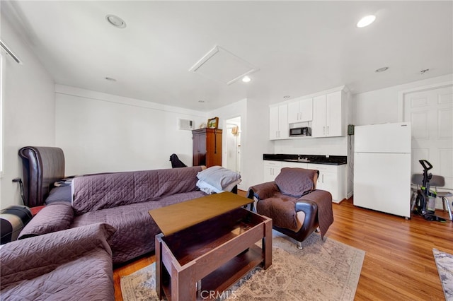 living room featuring light hardwood / wood-style floors