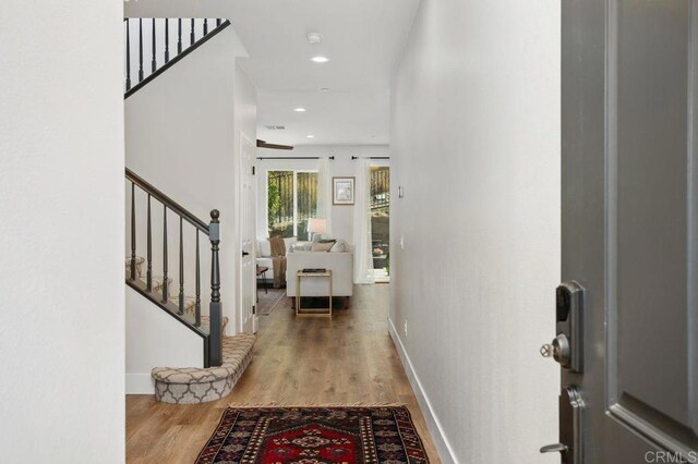 foyer featuring light hardwood / wood-style floors