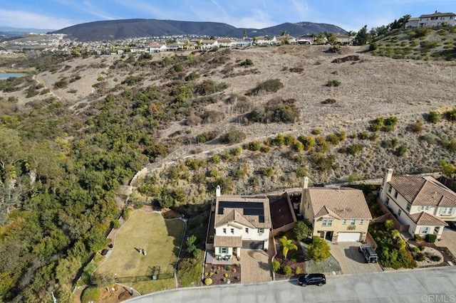 bird's eye view with a mountain view