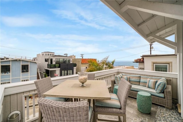 balcony with an outdoor hangout area