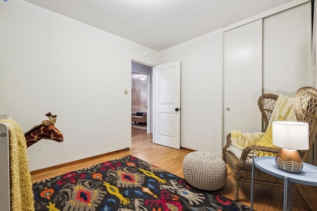 interior space with light hardwood / wood-style flooring