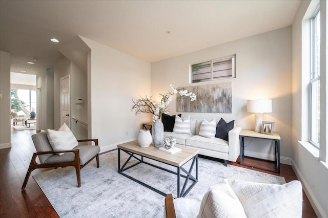 living room featuring hardwood / wood-style floors