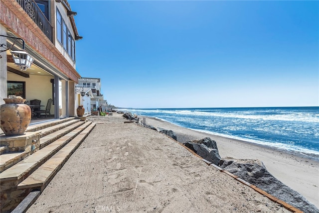 water view with a view of the beach