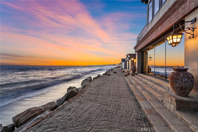 water view featuring a beach view