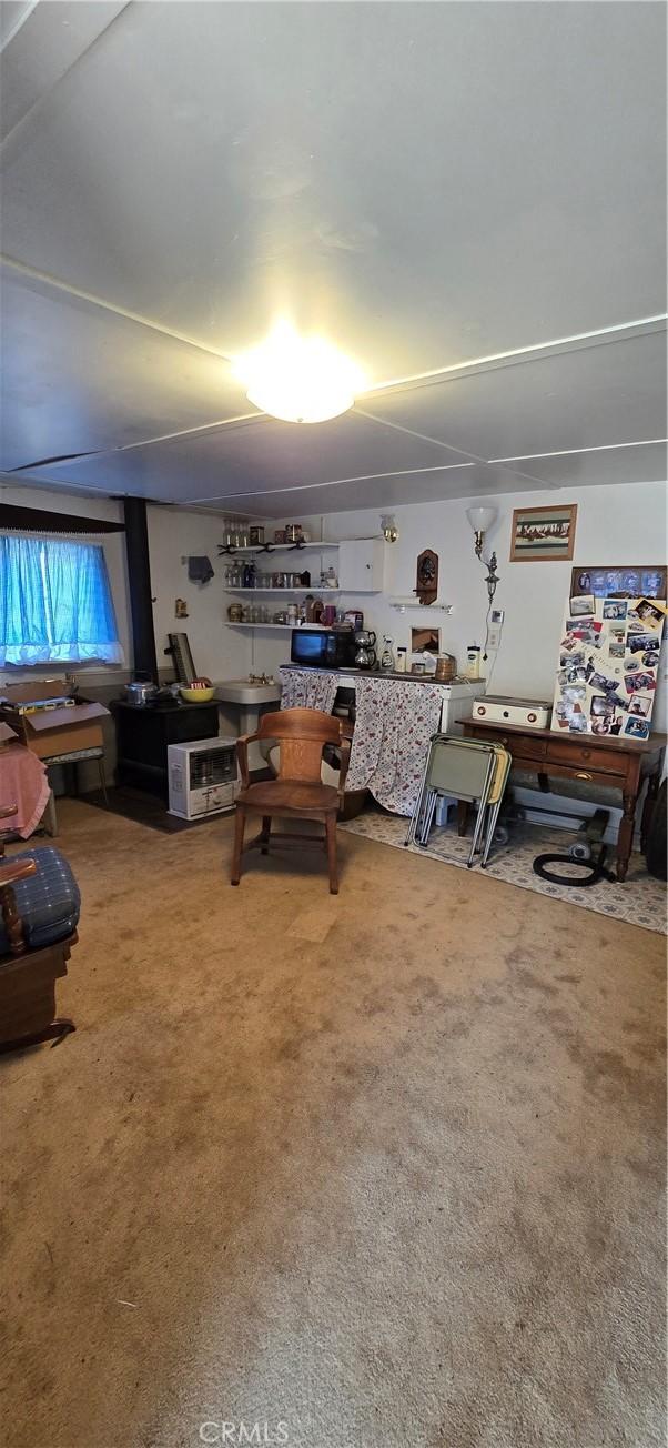 view of carpeted home office