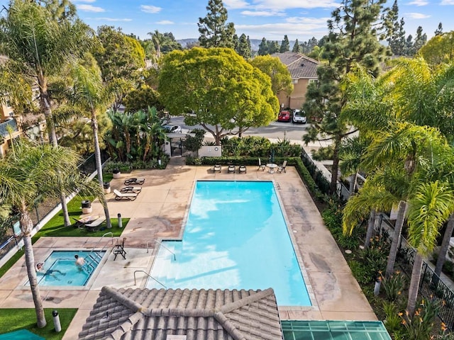 view of pool featuring a patio area