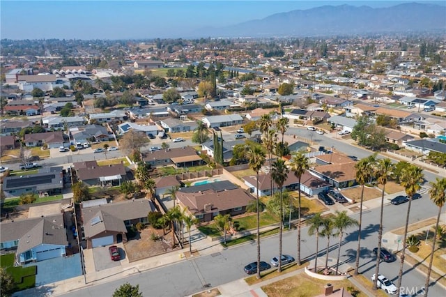 aerial view featuring a mountain view