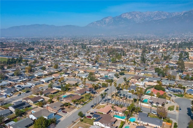 aerial view featuring a mountain view