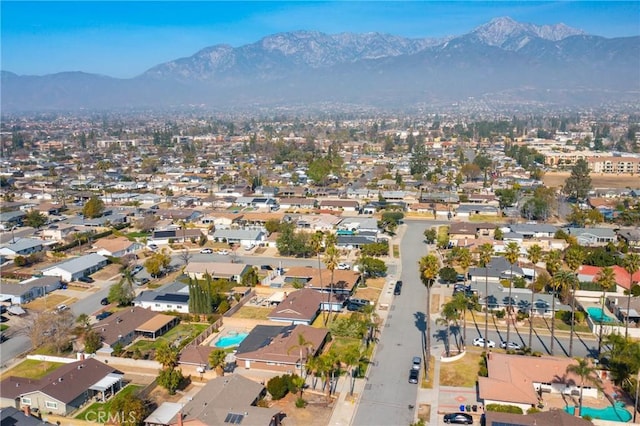 aerial view with a mountain view