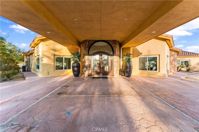 entrance to property with french doors