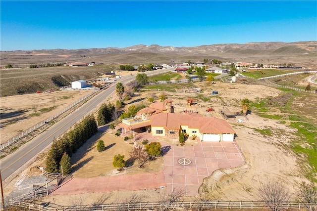 drone / aerial view with a mountain view