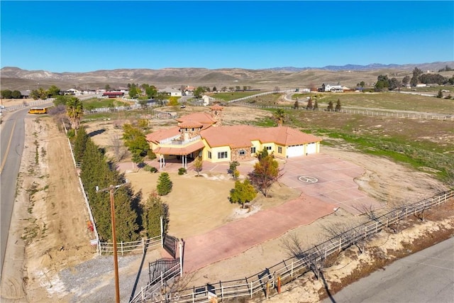 aerial view featuring a mountain view