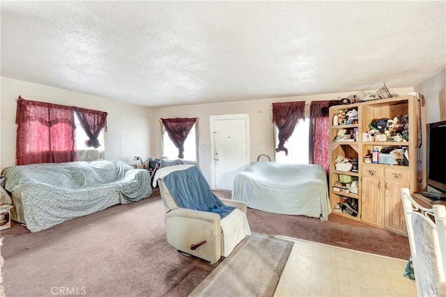 bedroom with a textured ceiling