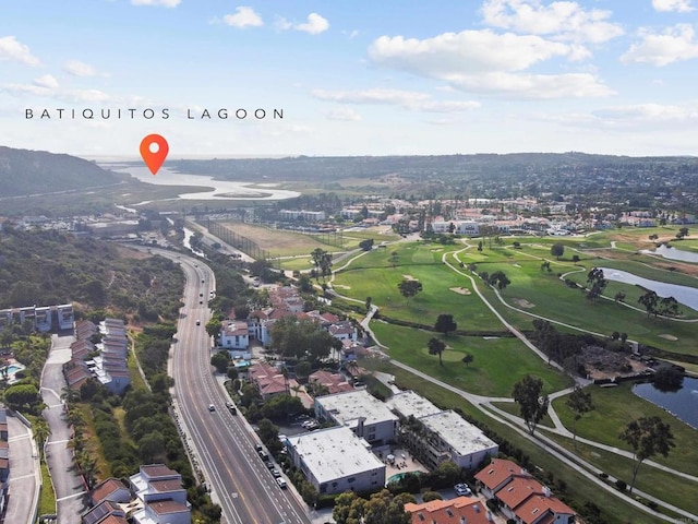 aerial view with view of golf course