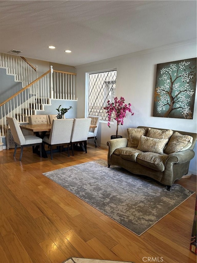 living room featuring hardwood / wood-style floors