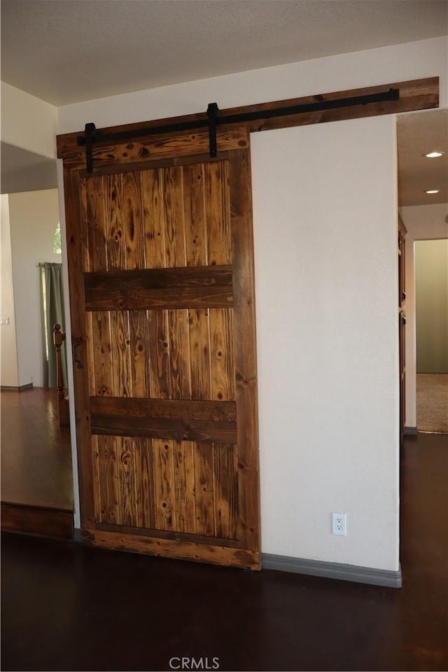 details featuring a barn door