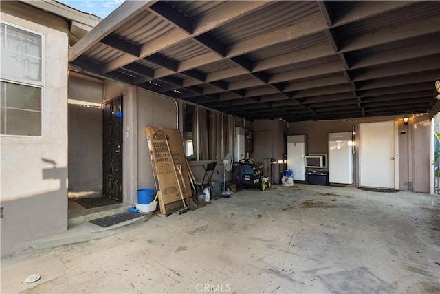 interior space featuring concrete floors