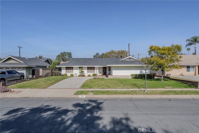 ranch-style house with a front yard