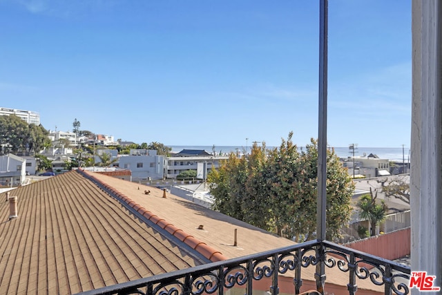 balcony with a water view