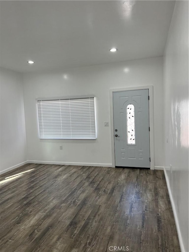 entrance foyer featuring dark hardwood / wood-style flooring