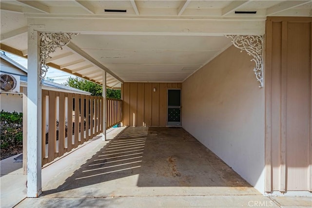 view of patio with a carport