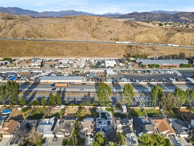 aerial view featuring a mountain view