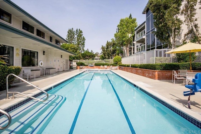 view of pool with a patio area