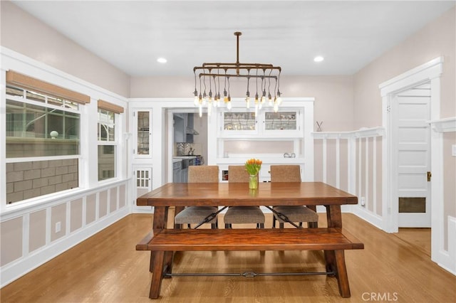 dining area featuring light hardwood / wood-style floors