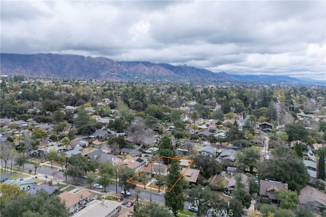 drone / aerial view with a mountain view