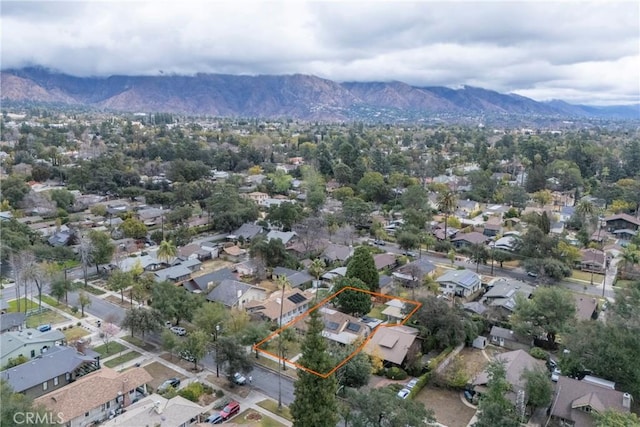 drone / aerial view with a mountain view