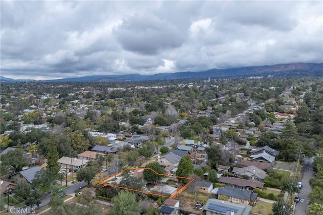 bird's eye view with a mountain view