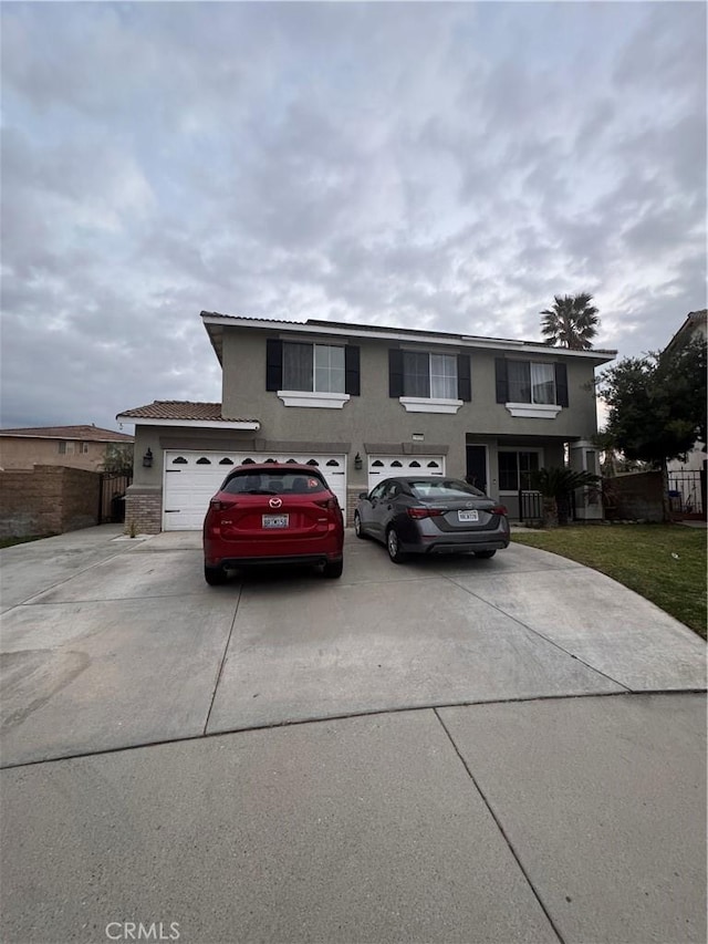 view of front of house with a garage