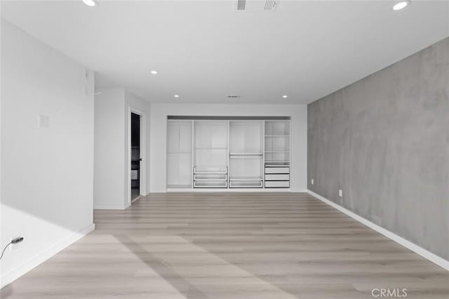 interior space with light hardwood / wood-style flooring