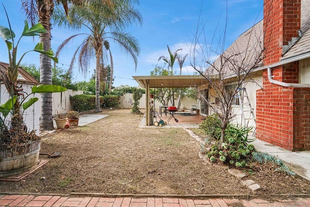 view of yard with a patio