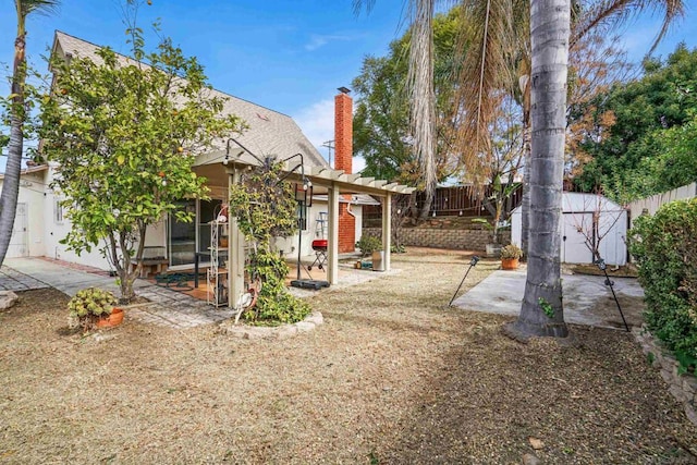 view of yard with a patio area