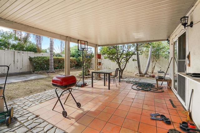 view of patio / terrace with a grill