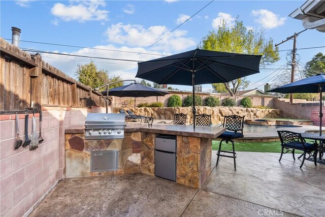 view of patio / terrace featuring area for grilling and grilling area