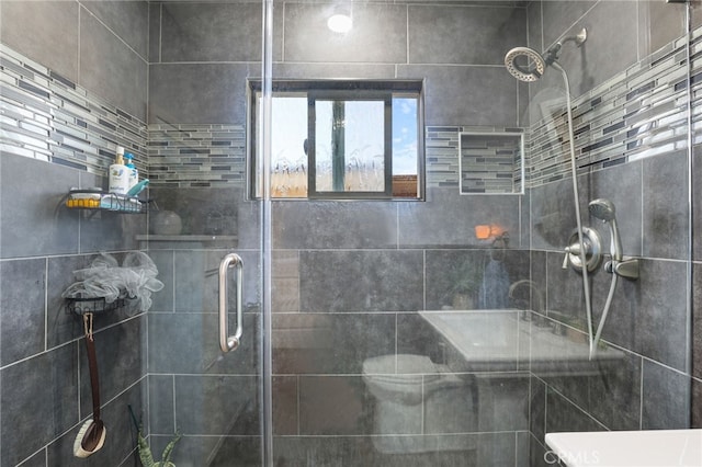 bathroom with walk in shower