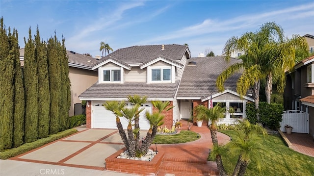 view of front of home with a garage