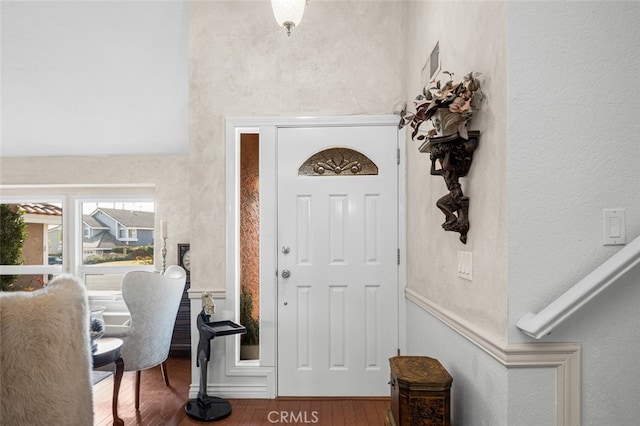 foyer featuring hardwood / wood-style floors